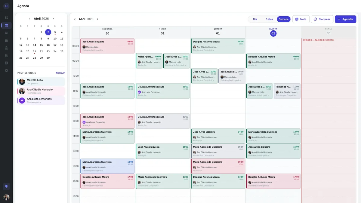 Agenda online para clínica — agendamento de atendimentos por profissional